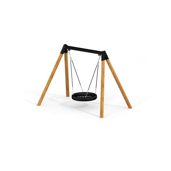 Linnunpesäkeinu Ø 90 cm puurunkoisella telineellä.