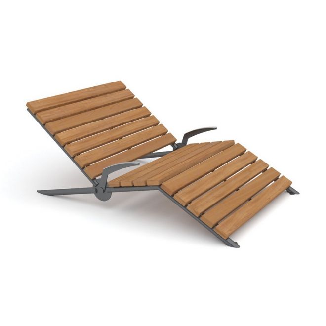 Montpellier Deck Chair puinen lepotuoli modernilla muotoilulla.