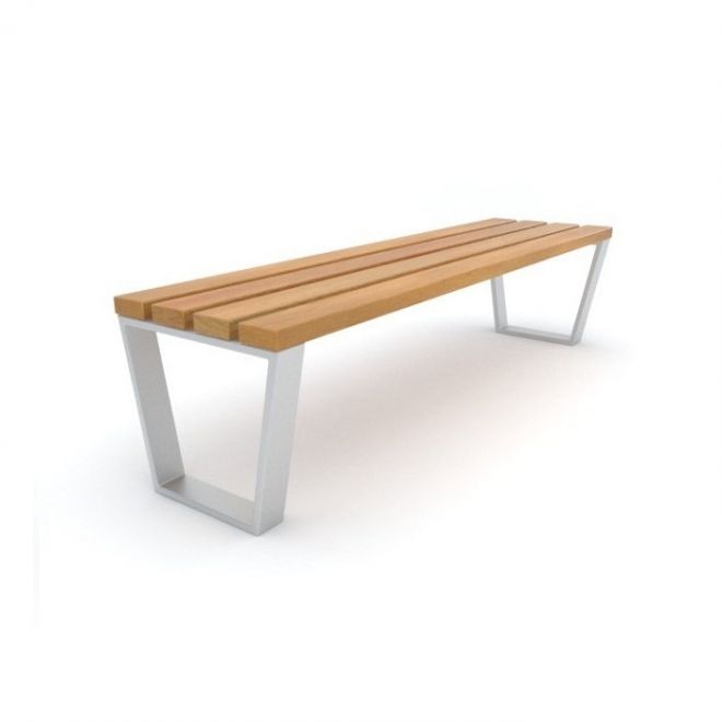 Puiseton ilman selkänojaa Ryga Bench minimalistisella muotoilulla.