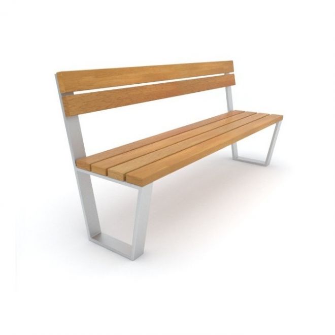 Moderni puupenkki Ryga Bench w/ Backrest