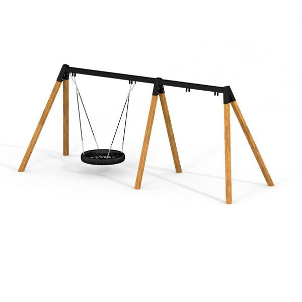 Keinu, Nature Swing Frame BNS+1, puinen kehy, rengasistuin.