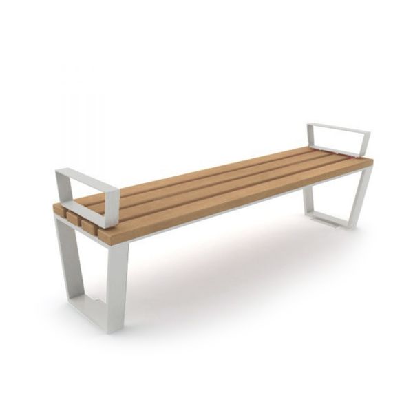Ryga Bench w/ Armrests moderni puupenkki käsinojilla.