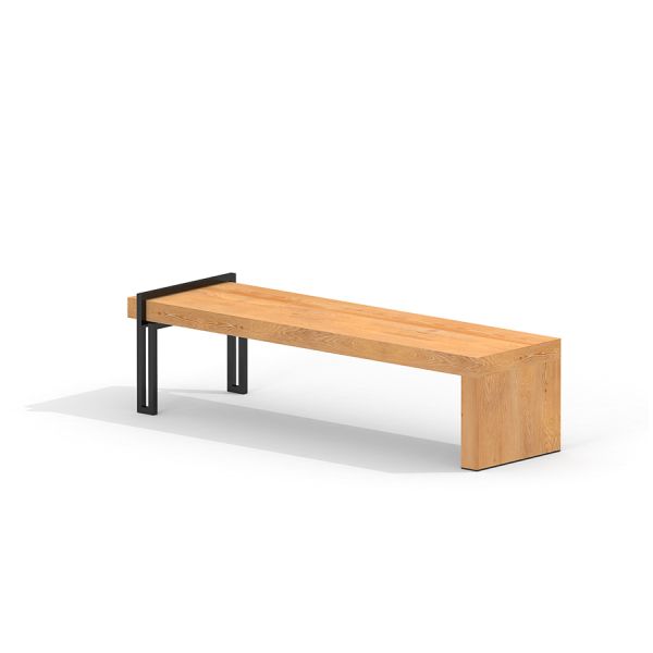 Puupenkki modernilla metallijaloilla - Thor long bench.