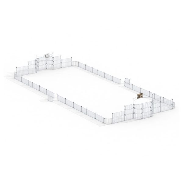 Urheilukenttä Sport Arena 14x31 m ja koripalloteline.