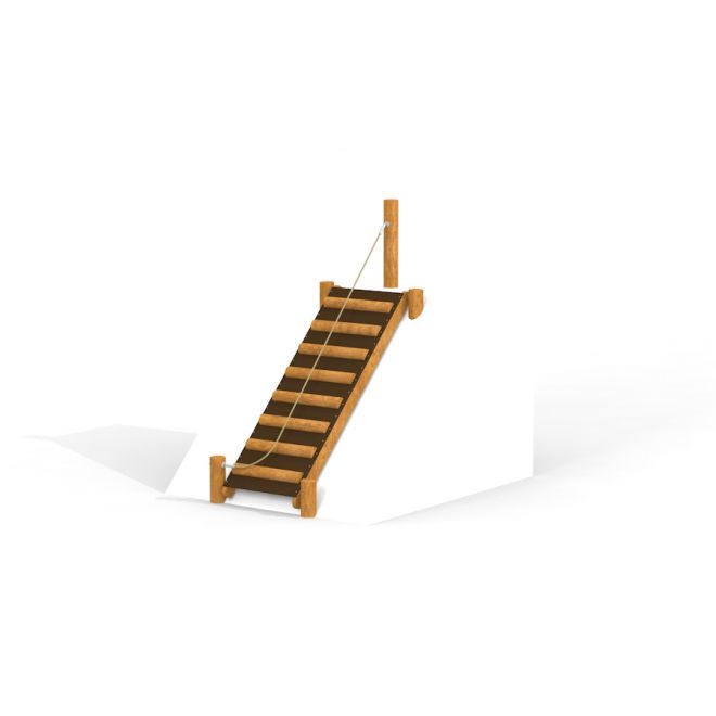 Hill Stairs Nature - puuportaat ja köysi lasten leikkikentälle.