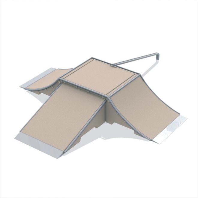 Fun box nro 50, monitasoinen skeittiramppi.