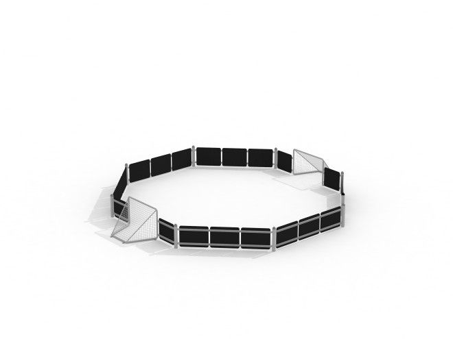 Jalkapallokenttä Miniareena octagon kaksi maalia.