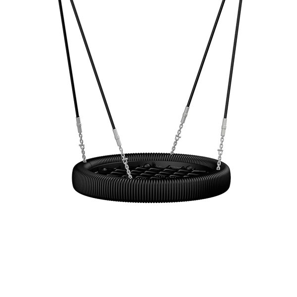 Linnunpesäistuin Ø 90 cm musta keinu.