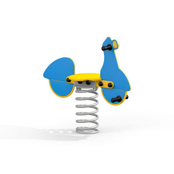 Leikkikentän jousikeinu Scooter-muodossa.
