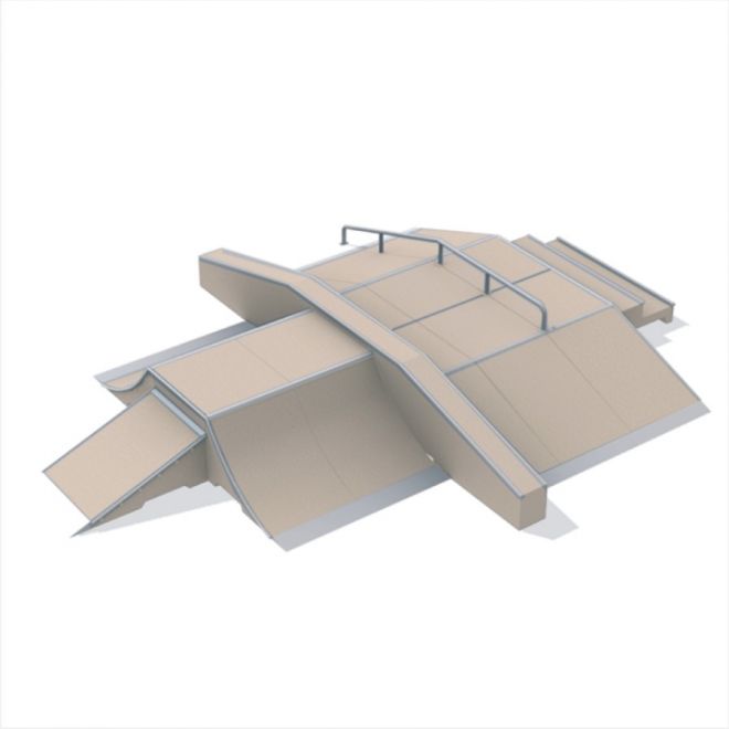 Fun Box nro 6 - skeittiparkkirakennelma portailla ja kaiteilla