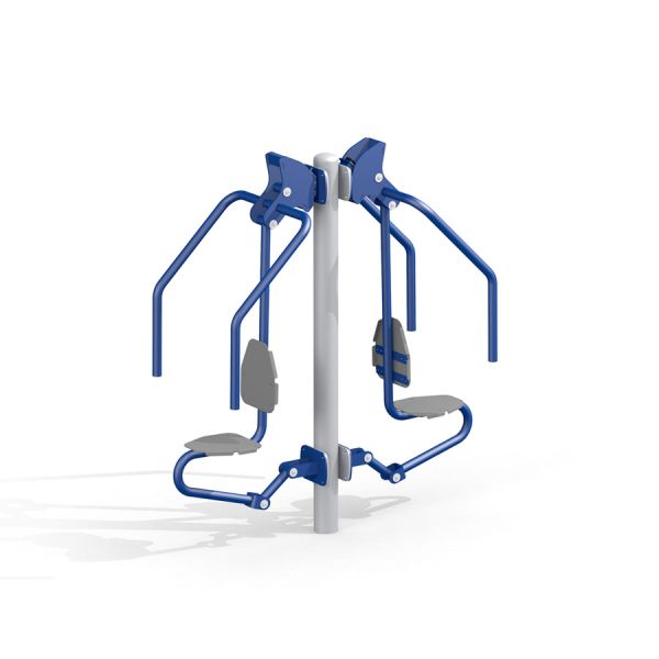 Kuntoilulaite Double Chest Press, sininen ja harmaa.